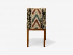 T H Robsjohn Gibbings T H Robsjohn Gibbings Walnut Scalamandre Fabric Dining Chairs USA 1950s - 4094525