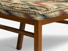 T H Robsjohn Gibbings T H Robsjohn Gibbings Walnut Scalamandre Fabric Dining Chairs USA 1950s - 4094527