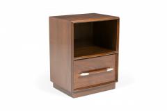 T H Robsjohn Gibbings T H Robsjohn Gibbings Walnut Single Drawer Open Compartment Side End Tables - 2787281