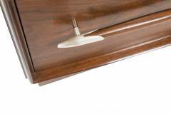 T H Robsjohn Gibbings T H Robsjohn Gibbings Walnut Single Drawer Open Compartment Side End Tables - 2787283