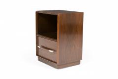 T H Robsjohn Gibbings T H Robsjohn Gibbings Walnut Single Drawer Open Compartment Side End Tables - 2787284