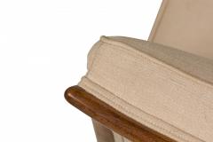 T H Robsjohn Gibbings T H Robsjohn Gibbings Widdicomb Beige Fabric Upholstered Walnut Side Chair - 2789235