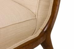 T H Robsjohn Gibbings T H Robsjohn Gibbings Widdicomb Beige Fabric Upholstered Walnut Side Chair - 2789237