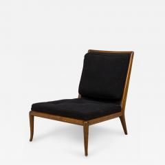 T H Robsjohn Gibbings T H Robsjohn Gibbings Widdicomb Black Fabric and Walnut Side Chairs - 2795093