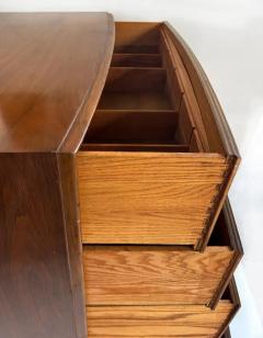 T H Robsjohn Gibbings T H Robsjohn Gibbings Widdicomb Tall Walnut Dresser with Spear Shaped Handles - 3521964