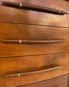 T H Robsjohn Gibbings T H Robsjohn Gibbings Widdicomb Tall Walnut Dresser with Spear Shaped Handles - 3522074