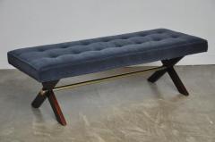 T H Robsjohn Gibbings T H Robsjohn Gibbings X Base Bench with Brass Stretcher - 451240