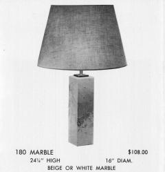 T H Robsjohn Gibbings T H Robsjohn Gibbings for Hansen Table Lamp White Marble Brass - 2833769