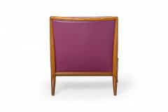 T H Robsjohn Gibbings T H Robsjohn Gibbings for Widdicomb AmericanPurple Tufted Vinyl Lounge Chair - 2791918