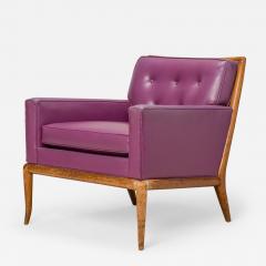 T H Robsjohn Gibbings T H Robsjohn Gibbings for Widdicomb AmericanPurple Tufted Vinyl Lounge Chair - 2794704