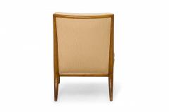 T H Robsjohn Gibbings T H Robsjohn Gibbings for Widdicomb Beige Fabric and Walnut Slipper Chair - 4274228