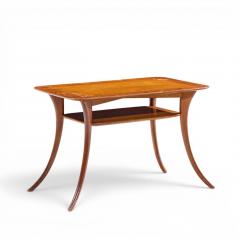 T H Robsjohn Gibbings T H Robsjohn Gibbings for Widdicomb Bleached Mahogany Sabre End Tables Pair - 4647827