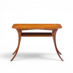 T H Robsjohn Gibbings T H Robsjohn Gibbings for Widdicomb Bleached Mahogany Sabre End Tables Pair - 4647828