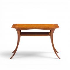T H Robsjohn Gibbings T H Robsjohn Gibbings for Widdicomb Bleached Mahogany Sabre End Tables Pair - 4647829