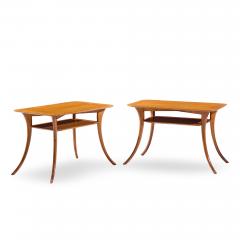 T H Robsjohn Gibbings T H Robsjohn Gibbings for Widdicomb Bleached Mahogany Sabre Side Tables Pair - 4499821
