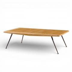 T H Robsjohn Gibbings T H Robsjohn Gibbings for Widdicomb Brass Leg Mahogany Coffee Table Bench - 4466070