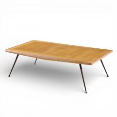 T H Robsjohn Gibbings T H Robsjohn Gibbings for Widdicomb Brass Leg Mahogany Coffee Table Bench - 4466074