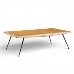 T H Robsjohn Gibbings T H Robsjohn Gibbings for Widdicomb Brass Leg Mahogany Coffee Table Bench - 4466124