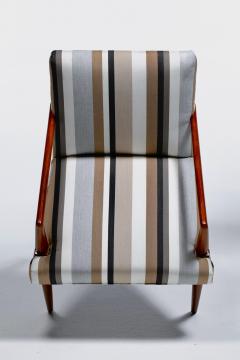 T H Robsjohn Gibbings T H Robsjohn Gibbings for Widdicomb Dining Chairs in New Striped Upholstery - 4571143