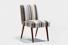 T H Robsjohn Gibbings T H Robsjohn Gibbings for Widdicomb Dining Chairs in New Striped Upholstery - 4571146