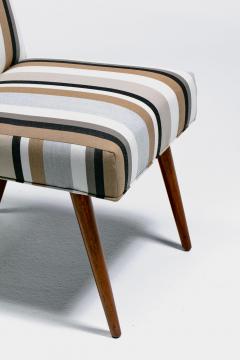 T H Robsjohn Gibbings T H Robsjohn Gibbings for Widdicomb Dining Chairs in New Striped Upholstery - 4571149