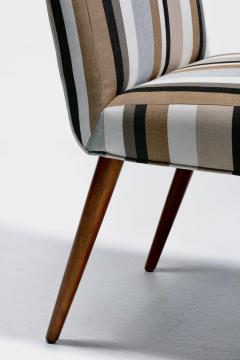T H Robsjohn Gibbings T H Robsjohn Gibbings for Widdicomb Dining Chairs in New Striped Upholstery - 4571150