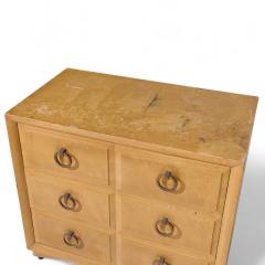 T H Robsjohn Gibbings T H Robsjohn Gibbings for Widdicomb Maple and Brass Three Drawer Chest Pair - 4216654
