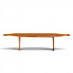 T H Robsjohn Gibbings T H Robsjohn Gibbings for Widdicomb Model 3304 Mahogany Surfboard Coffee Table - 4647841
