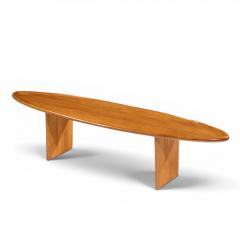 T H Robsjohn Gibbings T H Robsjohn Gibbings for Widdicomb Model 3304 Mahogany Surfboard Coffee Table - 4647849