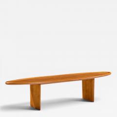 T H Robsjohn Gibbings T H Robsjohn Gibbings for Widdicomb Model 3304 Mahogany Surfboard Coffee Table - 4648552