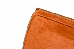 T H Robsjohn Gibbings T H Robsjohn Gibbings for Widdicomb Orange Velour and Walnut Slipper Chair - 2789430