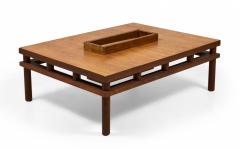 T H Robsjohn Gibbings T H Robsjohn Gibbings for Widdicomb Walnut Coffee Table with Magazine Box - 2793792