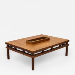 T H Robsjohn Gibbings T H Robsjohn Gibbings for Widdicomb Walnut Coffee Table with Magazine Box - 2796930