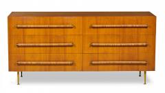 T H Robsjohn Gibbings T H Robsjohn Gibbings for Widdicomb Walnut Six Drawer Chest of Drawers - 2794170