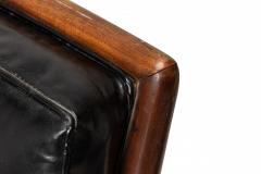 T H Robsjohn Gibbings T H Robsjohn Gibbings for WiddicombAmericanBlack Tufted Leather Lounge Chair - 2791896