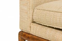 T H Robsjohn Gibbings T H Robsjohn Gibbings for WiddicombBeige Walnut Frame Lounge Armchairs - 2792010
