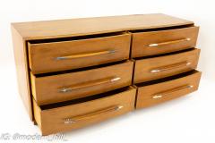 T H Robsjohn Gibbings TH Robsjohn Gibbings for Widdicomb Mid Century 6 Drawer Lowboy Dresser - 3685416