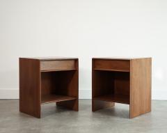 T H Robsjohn Gibbings Walnut Thin Line Nighstands by T H Robsjohn Gibbings C 1950s - 4602543