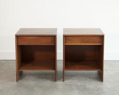 T H Robsjohn Gibbings Walnut Thin Line Nighstands by T H Robsjohn Gibbings C 1950s - 4602544