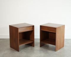 T H Robsjohn Gibbings Walnut Thin Line Nighstands by T H Robsjohn Gibbings C 1950s - 4602545