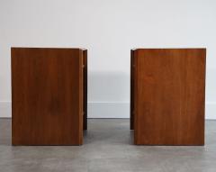 T H Robsjohn Gibbings Walnut Thin Line Nighstands by T H Robsjohn Gibbings C 1950s - 4602546
