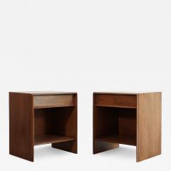 T H Robsjohn Gibbings Walnut Thin Line Nighstands by T H Robsjohn Gibbings C 1950s - 4603503