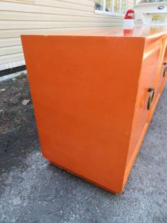 T H Robsjohn Gibbings Wonderful Hermes Orange T H Robsjohn Gibbings Widdicomb Credenza Midcentury - 1549169