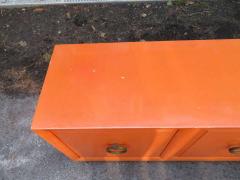 T H Robsjohn Gibbings Wonderful Hermes Orange T H Robsjohn Gibbings Widdicomb Credenza Midcentury - 1549181