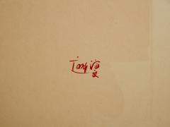 T ang Haywen signed diptych ink on beige paper 1972 - 4188920
