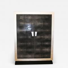 TALL 1940S GALUCHAT AND SILVER LEAF CABINET - 1914509
