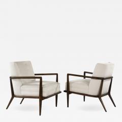 TH Robsjohn Gibbings T H Robsjohn Gibbings Walnut Lounge Chairs Model No 1721 - 557104