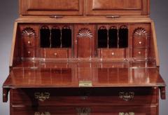 THE CALEB GARDNER FAMILY CHIPPENDALE TWO SHELL BONNET TOP SECRETARY - 4126696
