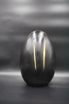 THE END OF GOD sculptural black ceramic table lamps tribute to Lucio Fontana - 2999746