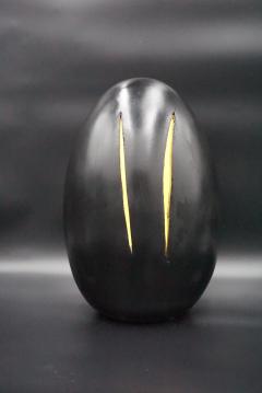 THE END OF GOD sculptural black ceramic table lamps tribute to Lucio Fontana - 2999748